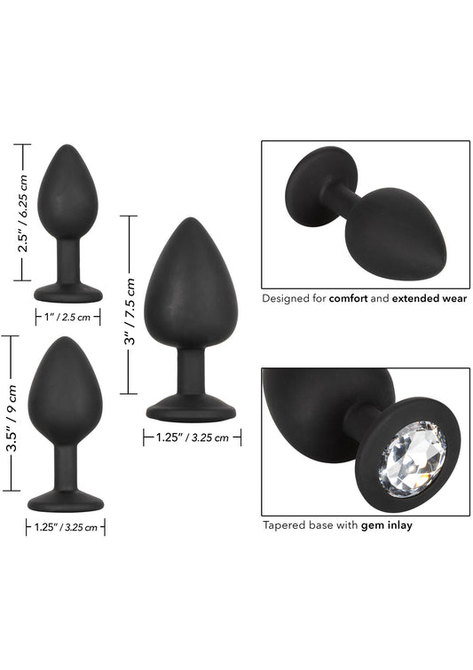 CalExotics Silicone Gem Anal Kit - Butt Plug 3 í setti