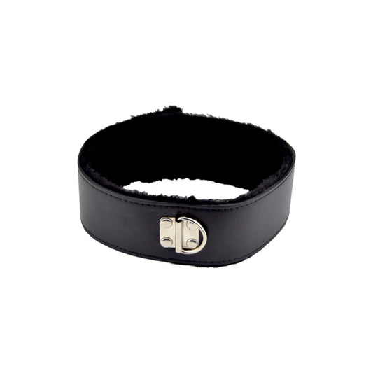 Hálsól m/ taum - Bound to Please Furry Collar with Leash Black