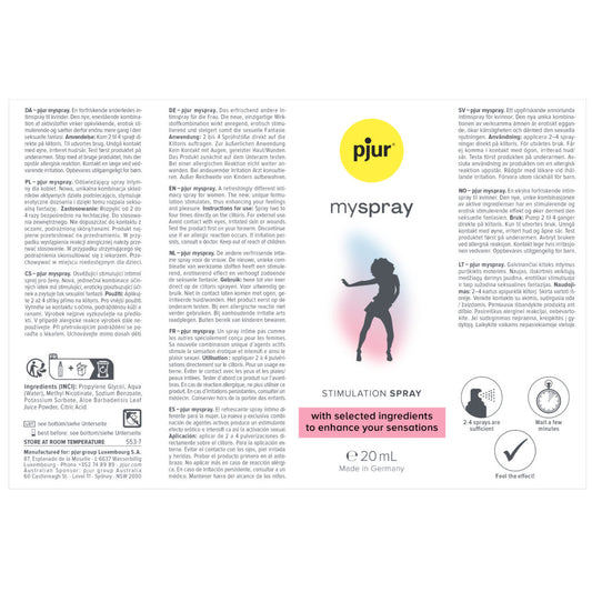 Örvandi sprey - pjur - My Spray - Stimulation Spray - 20 ml