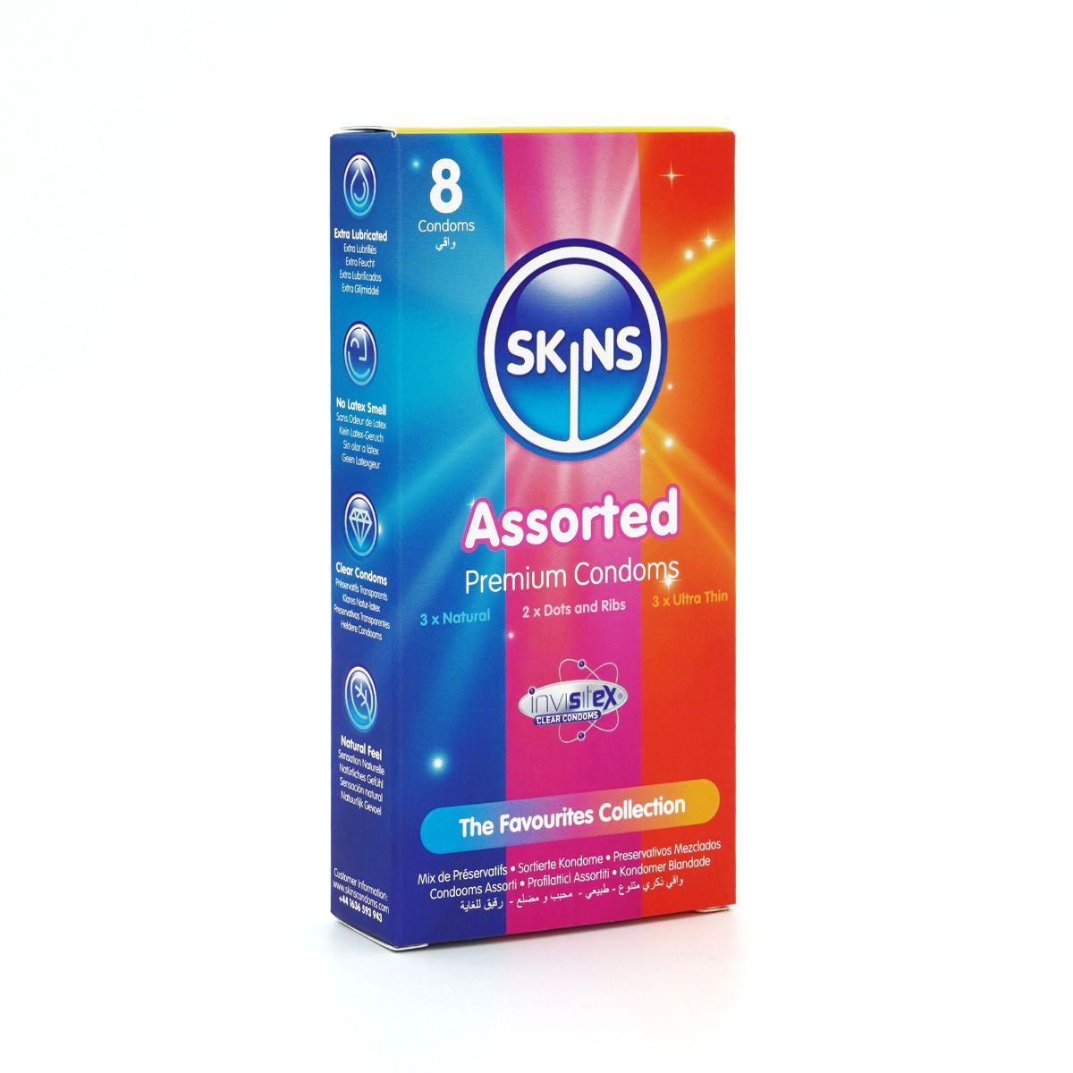 Smokkar - Skins Condoms Assorted 8 stk. – Unaður
